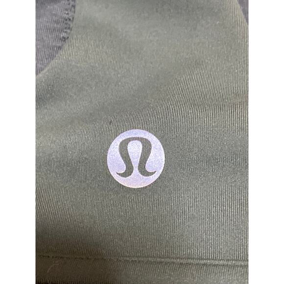 Lululemon Women's Green Racerback High Neck Yoga Athletic Sports Bra Crop Top 4 - Picture 3 of 4